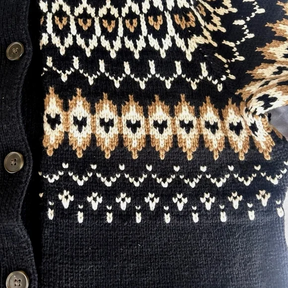 Black Fair Isle Cardigan - Picture 5 of 5
